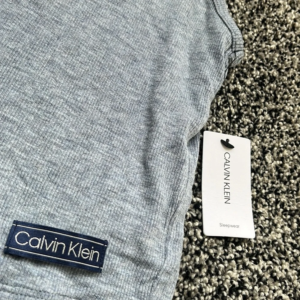 NWT Calvin Klein Pure Ribbed Tank in Grey - Picture 3 of 5